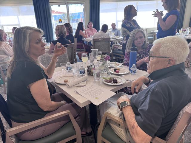 Members enjoying lunch together